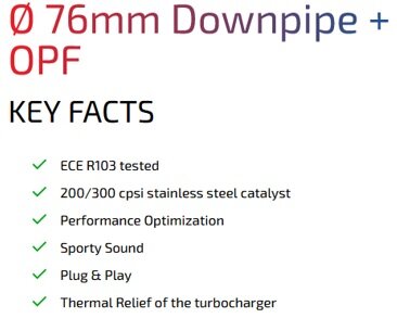 HJS Downpipe &Oslash; 76mm Downpipe + OPF