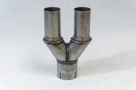 Simons universele uitlaatdelen &Oslash; 76mm / 3" Y-buis voor eindstyling 2x &Oslash; 100 mm