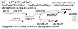 Saab | 9-3 | (YS3F) 2003- | 61L benzinetank | Cabrio/SportSedan/SportCombi 2003-2005