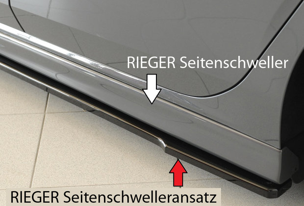 Rieger side skirt approach left Glossy black for RIEGER-side-skirt 59601/88205/59597/88217