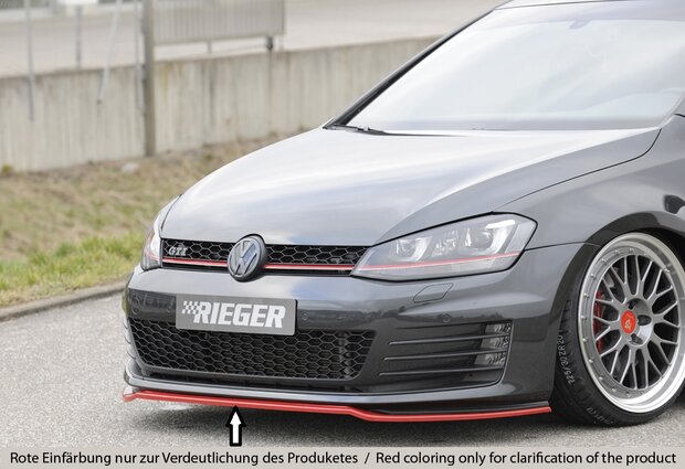 Rieger front Spoilerzwaard alleen voor GTI/GTD glossy black VW golf 7 gti gtd
