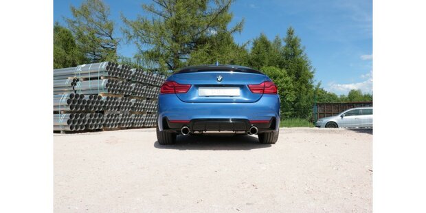 BMW F36 - 440i xDrive Grand Coupe - M-pakket einddemper dwars uitgang rechts/links - 1x100  25 rechts/links - met uitlaatklep  in de linker uitlaatpijp