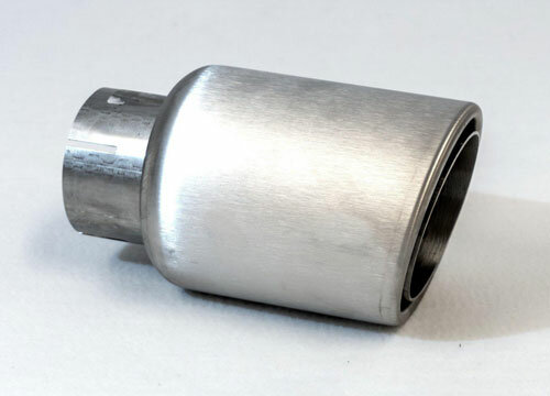 Simons Universele uitlaatdelen &Oslash; 76mm / 3" Eindstyling &Oslash; 100mm mat (geborsteld)