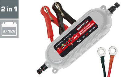 Volautomatische 5-staps acculader met 1A laadstroom