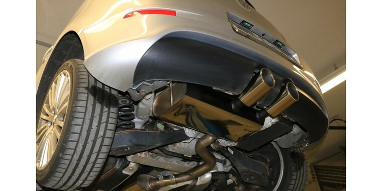 Fox uitlaat VW Golf 5 R32 einddemper uitgang in het midden - 2x100 Typ 16