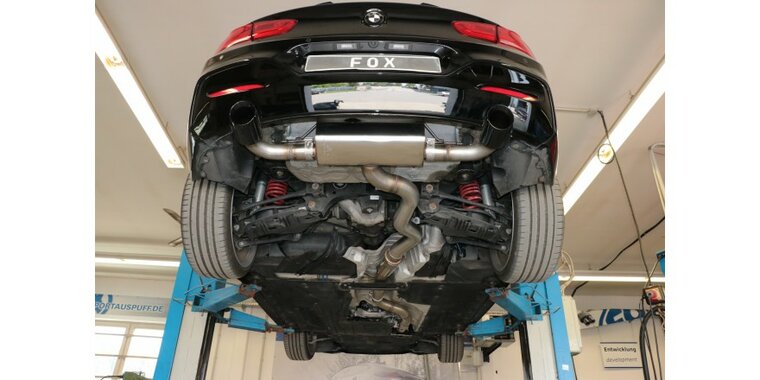 BMW F20/21 - 118i met OPF einddemper dwars uitgang rechts/links - 1x100  25 rechts/links zwart ge&euml;mailleerd