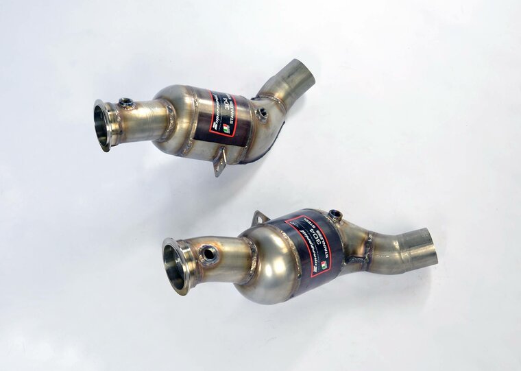 Supersprint Downpipe right + Metallic catalytic converter 200CPSI ALFA ROMEO GIULIA QUADRIFOGLIO &quot;Racing Edition&quot; 2.9i V6 Bi-Turbo (520 Hp) 2020 (with valve)