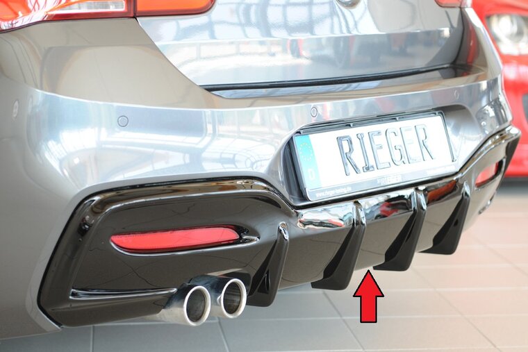 Rieger Tuning diffuser BMW 1-serie F20 alleen voor M-Serie achterskirt, niet M135i / M140i