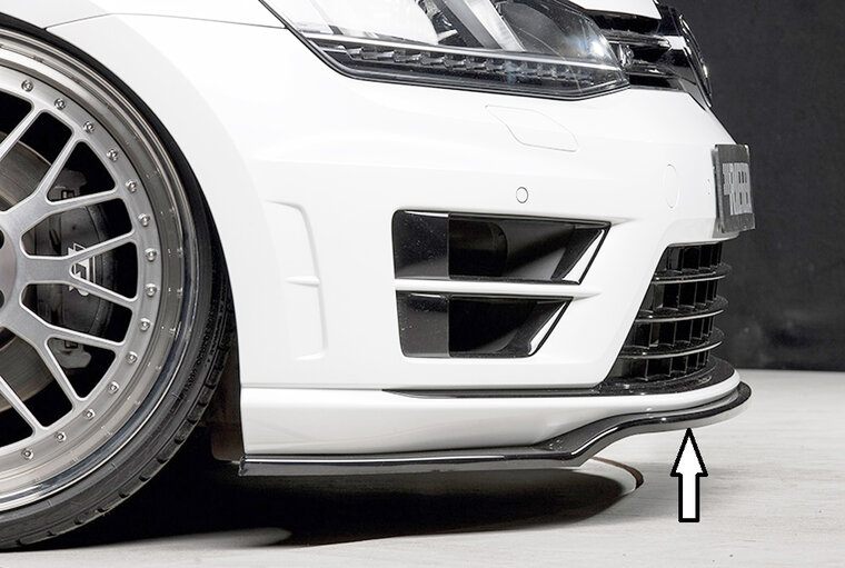 Rieger Tuning splitter voorbumper VW Golf 7 voor originele voorbumper