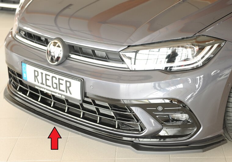 Rieger Tuning voorsplitter VW Polo (AW) Voor originele GTI-/R-Line voorbumper