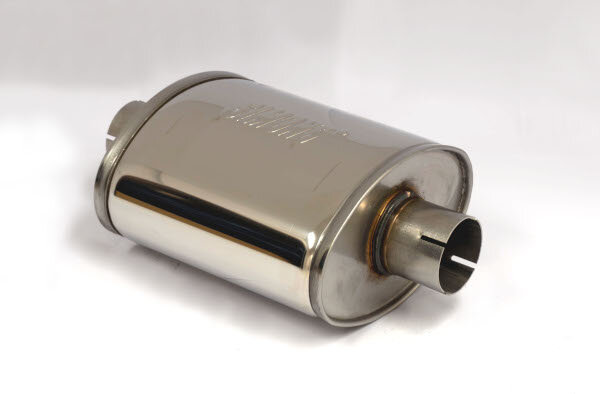 Demper RVS ovaal 140/220 mm, lengte 250 mm &Oslash; 63,5mm (2,5 inch)