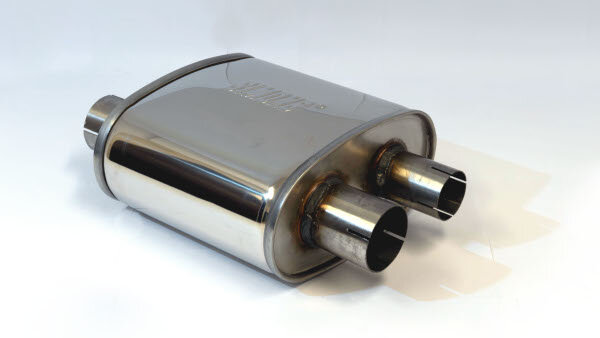 Demper RVS split 63-51 ovaal 140/270mm, lengte 250mm &Oslash; 63,5mm (2,5 inch)