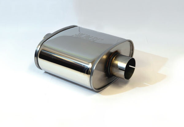 Demper RVS ovaal 140/270mm, lengte 250mm, &Oslash; 76mm (3 inch)