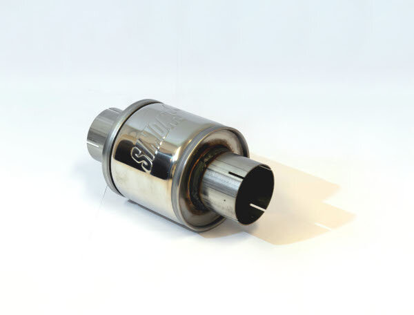 Demper RVS &Oslash; 140mm Rond, lengte 140mm &Oslash; 76mm (3 inch)