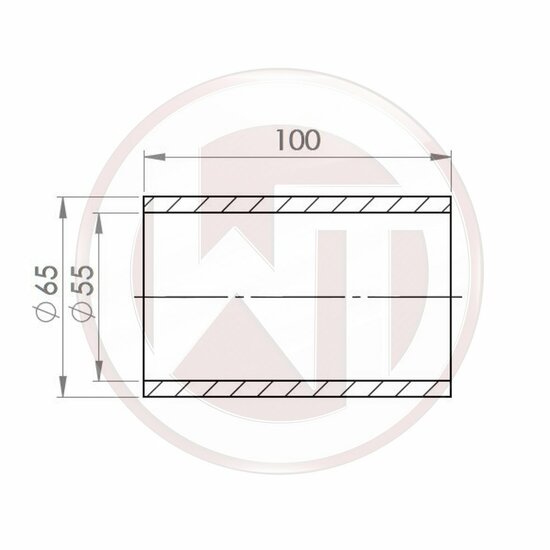 Wagner Tuning &Oslash;55mm (2,16) silicone connector straight black