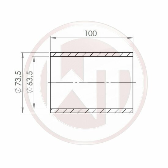 Wagner Tuning &Oslash;63,5mm (2,5) silicone connector straight black
