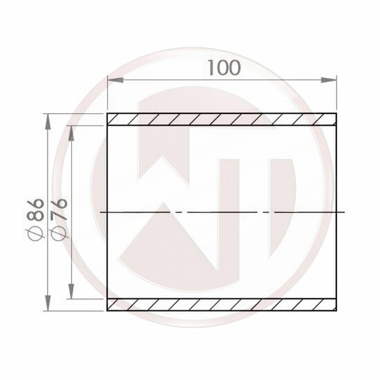 Wagner Tuning &Oslash;76mm (3) silicone connector straight black