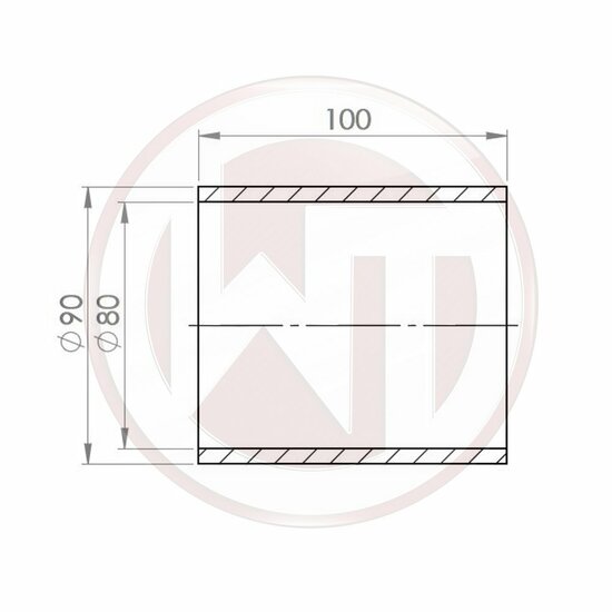 Wagner Tuning &Oslash;80mm (3,15) silicone connector straight black
