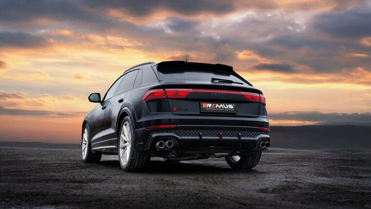 Audi RSQ8 met stille en legale Remus sportuitlaat upgrade