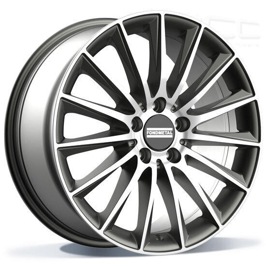 Fondmetal AIDON (FMI04) - GLOSSY TITANIUM MACHINED - 9J x 19inch ET34.5 5x112 naaf 66.50