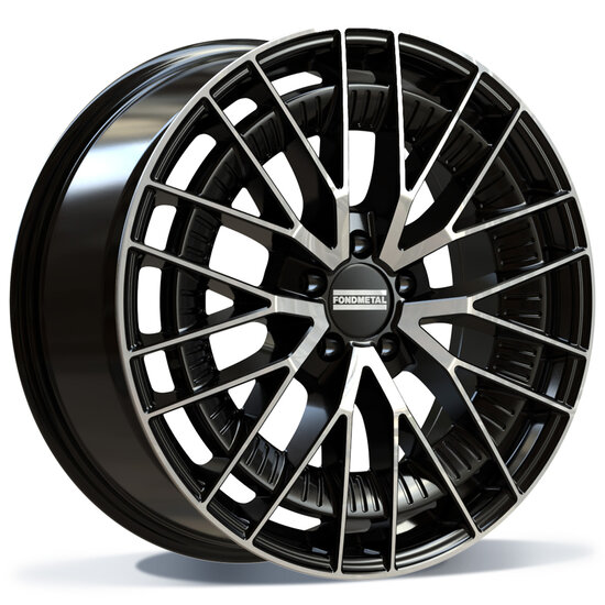 Fondmetal KARI (FMI12) - GLOSSY BLACK MACHINED - 9.5J x 20inch ET43 5x112 naaf 66.5
