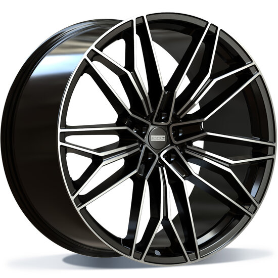 Fondmetal STC-23 - GLOSSY BLACK MACHINED - 11.5J x 23inch ET38 5x112 naaf 66.5
