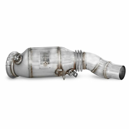 Welkom in de wereld van ultieme prestaties met onze downpipe 200CPSI-katalysator voor uw BMW met de N20-motor. Ontworpen om de grenzen van je rijervaring te verleggen en het rijplezier naar een nieuw niveau te tillen.</br>Optimale diameter van 76 mm: voor
