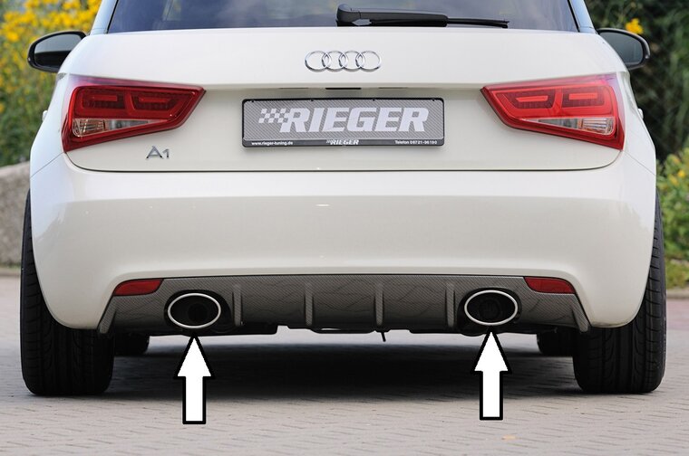 Rieger Tuning uitlaatdemper, links/rechts, met stempel Audi A1 [8X] Audi A1 (8X), 1,2l 63kW 1,4l 90/132kW 1,6 TDI 77kW
