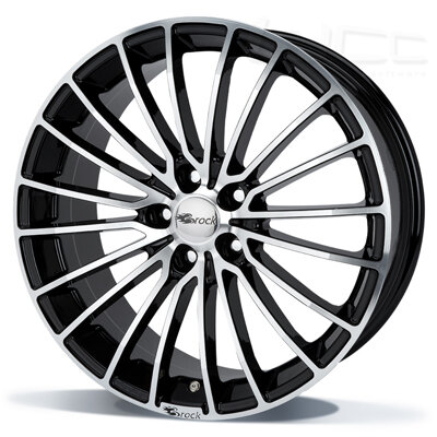 Brock B24 - zwart glanzend - front polijst (SGVP) - 7J x 17inch ET45 4x100 naaf 63.4