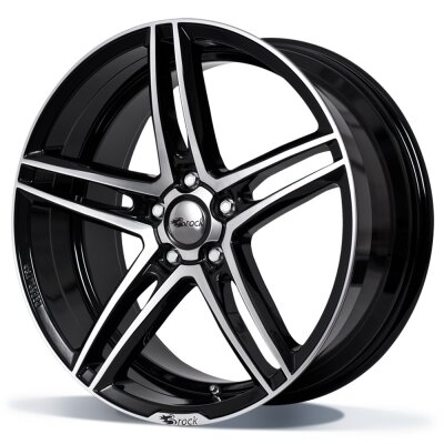 Brock B33 - zwart glanzend - front polijst (SGVP) - 8J x 18inch ET35 5x112 naaf 66.6