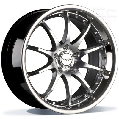 Tomason TN8 - Hyperblack diamond polished with Steel lip - 8.5J x 19inch ET35 5x120 naaf 72.6
