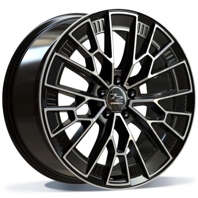 Fondmetal 1972 (8300) - GLOSSY BLACK MACHINED - 11J x 21inch ET38 5x114.3 naaf 75