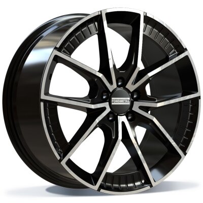 Fondmetal ELATHA (FMI11) - GLOSSY BLACK MACHINED - 8.5J x 21inch ET30 5x112 naaf 60.1