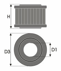 GREEN Vervangingsfilter Volkswagen Passat (32/33) 1973- 1973-1975 1.5