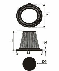 GREEN Vervangingsfilter Mitsubishi Lancer V 1992- 1992-1996 1.5i 12v