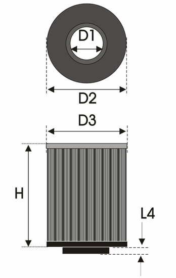 GREEN Universeel filter Cilindrisch twin-cone &Oslash; 65mm flens Inox top - 250mm hoog, diameter 120mm
