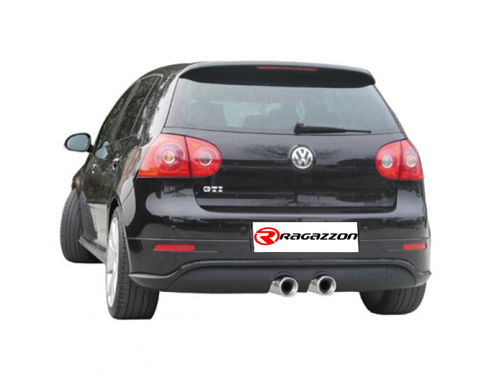 Einddemper van rvs links/rechts elk met ronde uitlaatpijp 2x80 mm