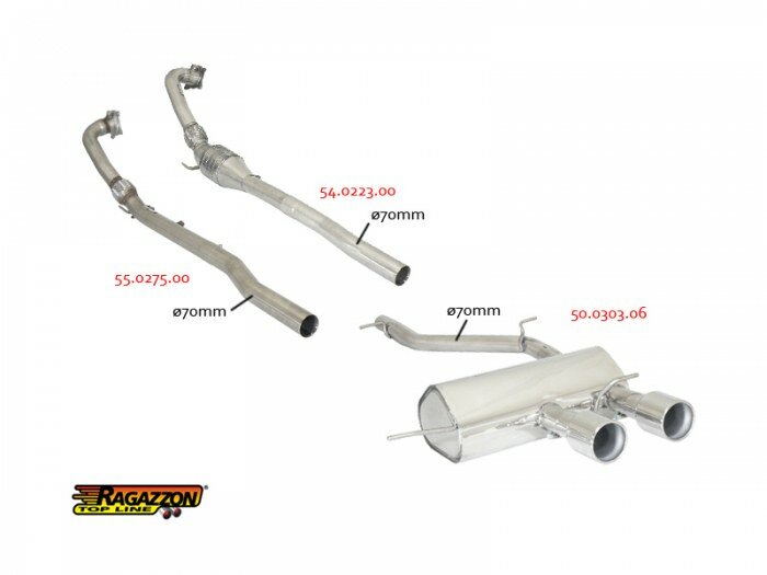 Ragazzon Vervangingspijp VW Golf Mk6 (typ 1K) - R 2.0TSI (199kW) &oslash;70mm 2010-