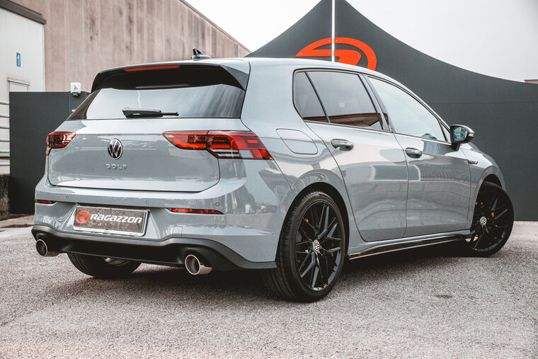 Stainless steel rear silencer left/right each with round Carbon Shot tail pipe 100 mm&nbsp; Oversized exhaust pipe diameter 60 mm&nbsp;