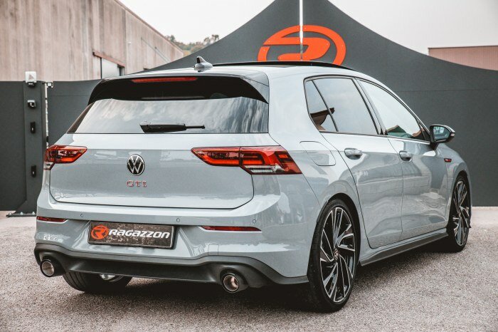 Stainless steel metallic catalyst 200cpsi group n with OPF / GPF filter removal + centre silencer + Stainless steel rear silencer left/right each with round Sport Line tail pipe 102 mm Oversized exhaust pipe diameter 70 mm