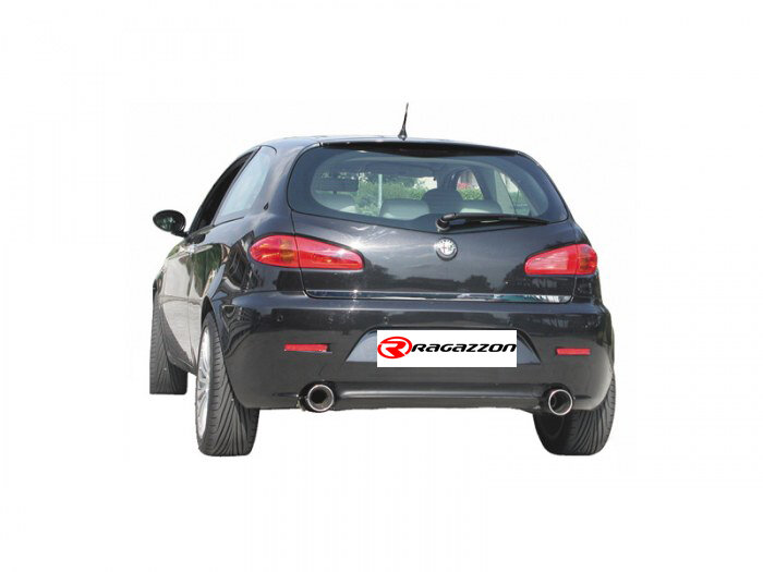 Stainless steel rear silencer left/right each with round tail pipe 102 mm - Original rear bumper modification is required