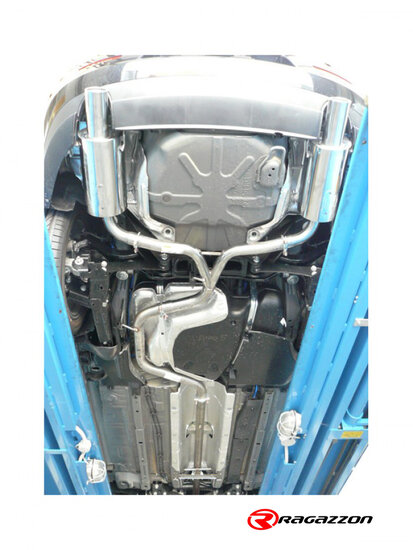 Stainless steel rear silencer left/right each with round tail pipe 90 mm