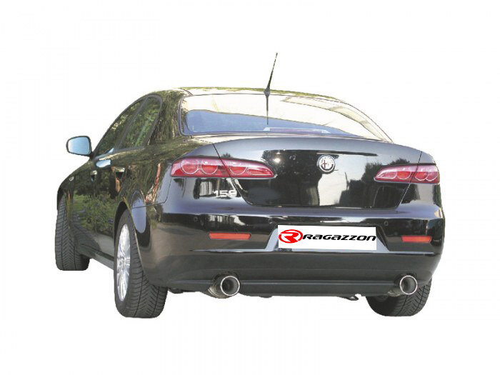Stainless steel rear silencer left/right each with round tail pipe 90 mm