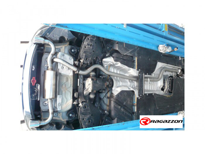 Middendemper van rvs + einddemper vervanger van rvs links/rechts elk met ronde uitlaatpijp van 90 mm aanpassing van de originele achterbumper is vereist of een rieger achterspoiler op een bmw "m-sport" bumper (rieger code y 00088062)