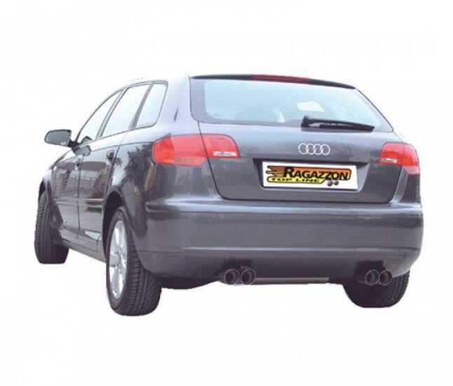 Stainless steel rear silencer left/right each with round tail pipe 90 mm - Original rear bumper modification is required