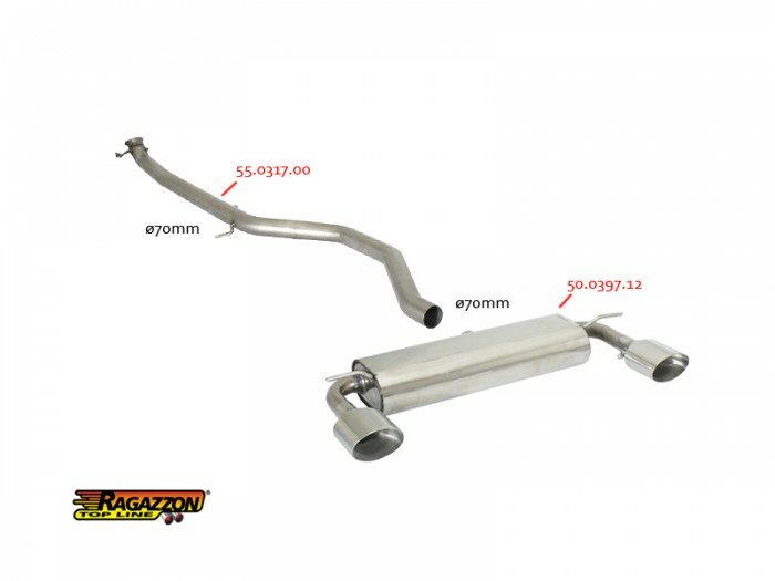 Connecting sleeve for the installation of 55.0317.00 on the original rear muffler
