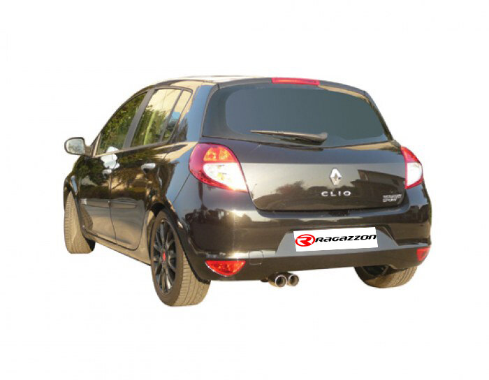 Stainless steel rear silencer with round Sport Line tail pipe 90 mm Hydroforming Technology