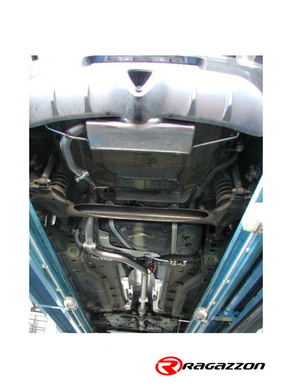 Einddemper van rvs met centrale ronde uitlaatpijp van 60 mm