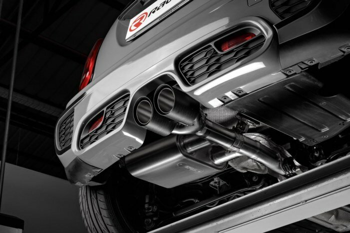 Stainless steel rear tube group N with round tail pipe 2x102 mm