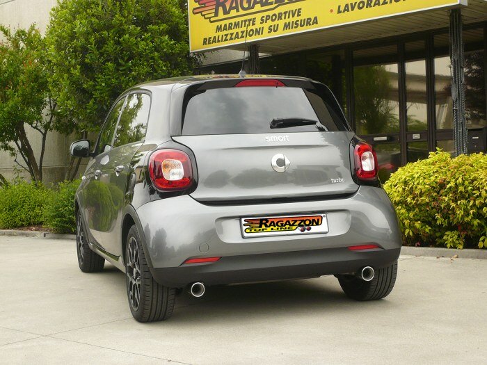 Stainless steel rear silencer left/right each with round tail pipe 80 mm&nbsp;